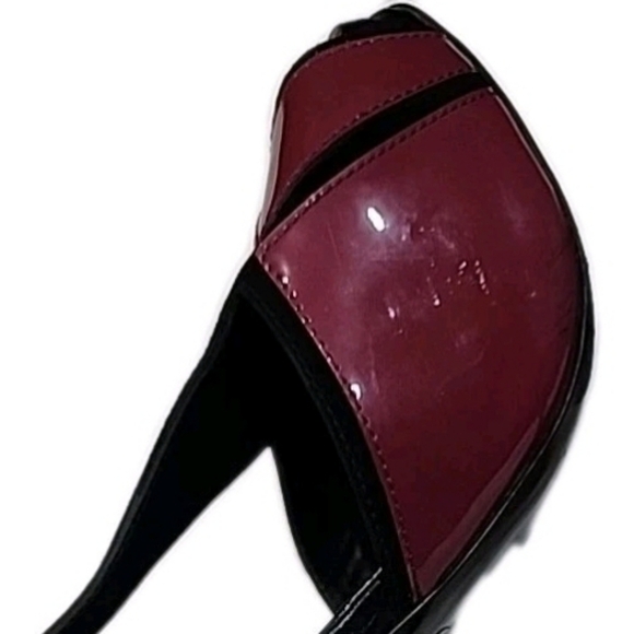 Roger Vivier  PARIS Geometric Prism T Strap Heels Silver Maroon Size 38 Heel 5" - Picture 5 of 9